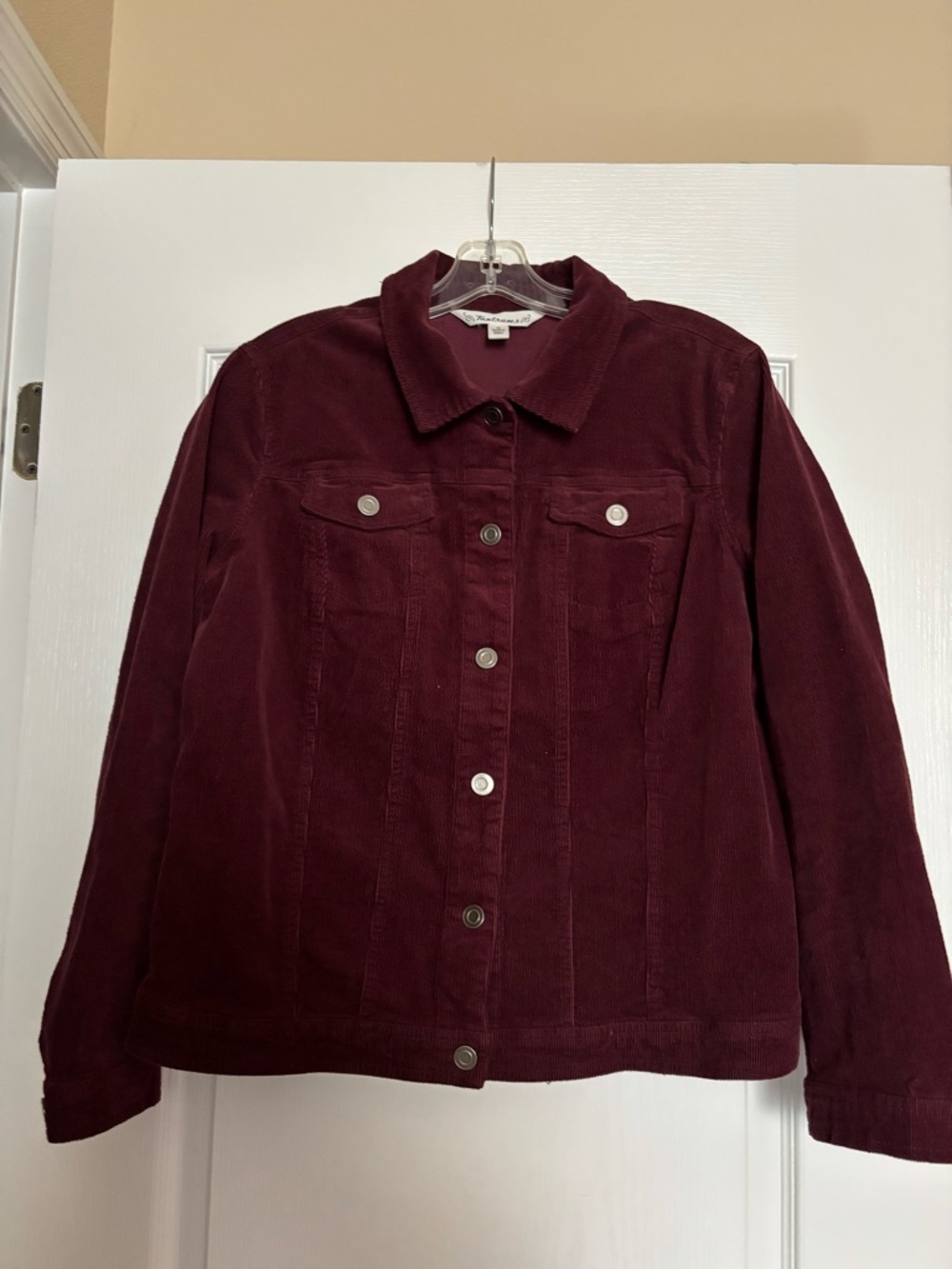 Tantrums Corduroy Jean Jacket in Burgundy